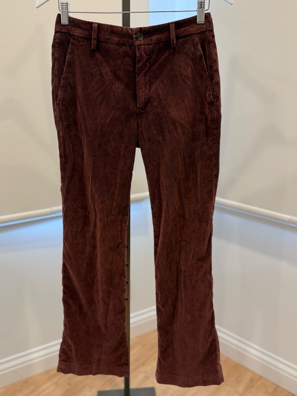 Mason's New York Straight Corduroy Pants - Burgundy